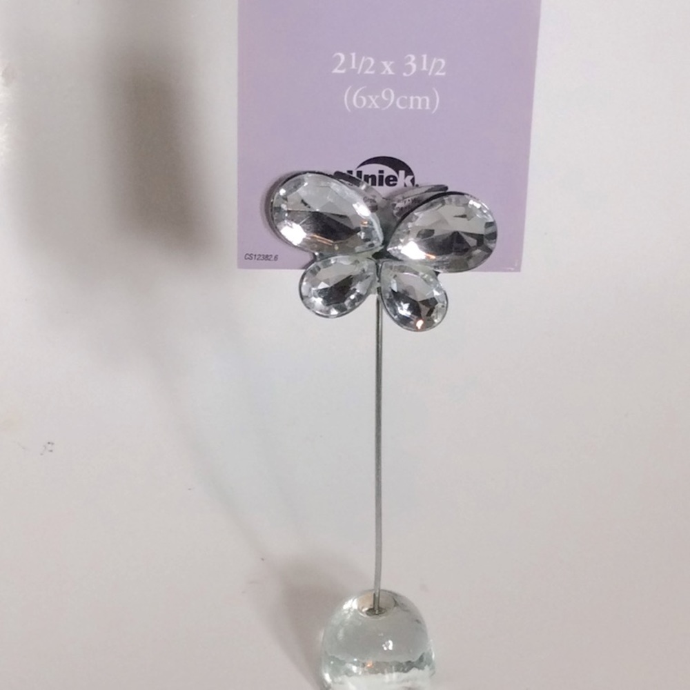 Three Rhinestone Butterfly Photo/Table Tent Holder - Picture 4 of 4